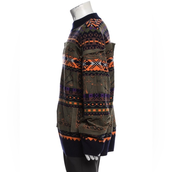 SACAI X DR. WOO BANDANA KNIT PULLOVER (Designer size 4) American (XL) - Picture 4 of 7